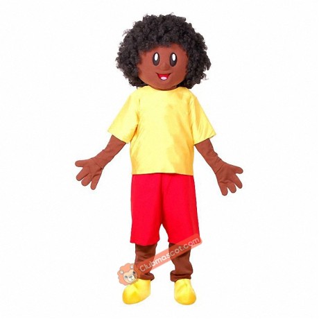 Afro Boy Mascot Costume, Afro Boy Costume