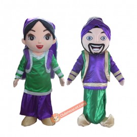 Arabian Women Men Mascot Costume, Arabian Women Men Costume