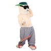 Bad Guy Man Wearing Glasses Cartoon Mascot Costume, Bad Guy Man Wearing Glasses Cartoon Costume