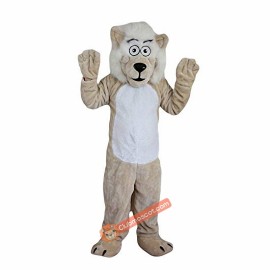 Beige Lion Beard Moustache Mascot Costume, Beige Lion Beard Moustache Costume