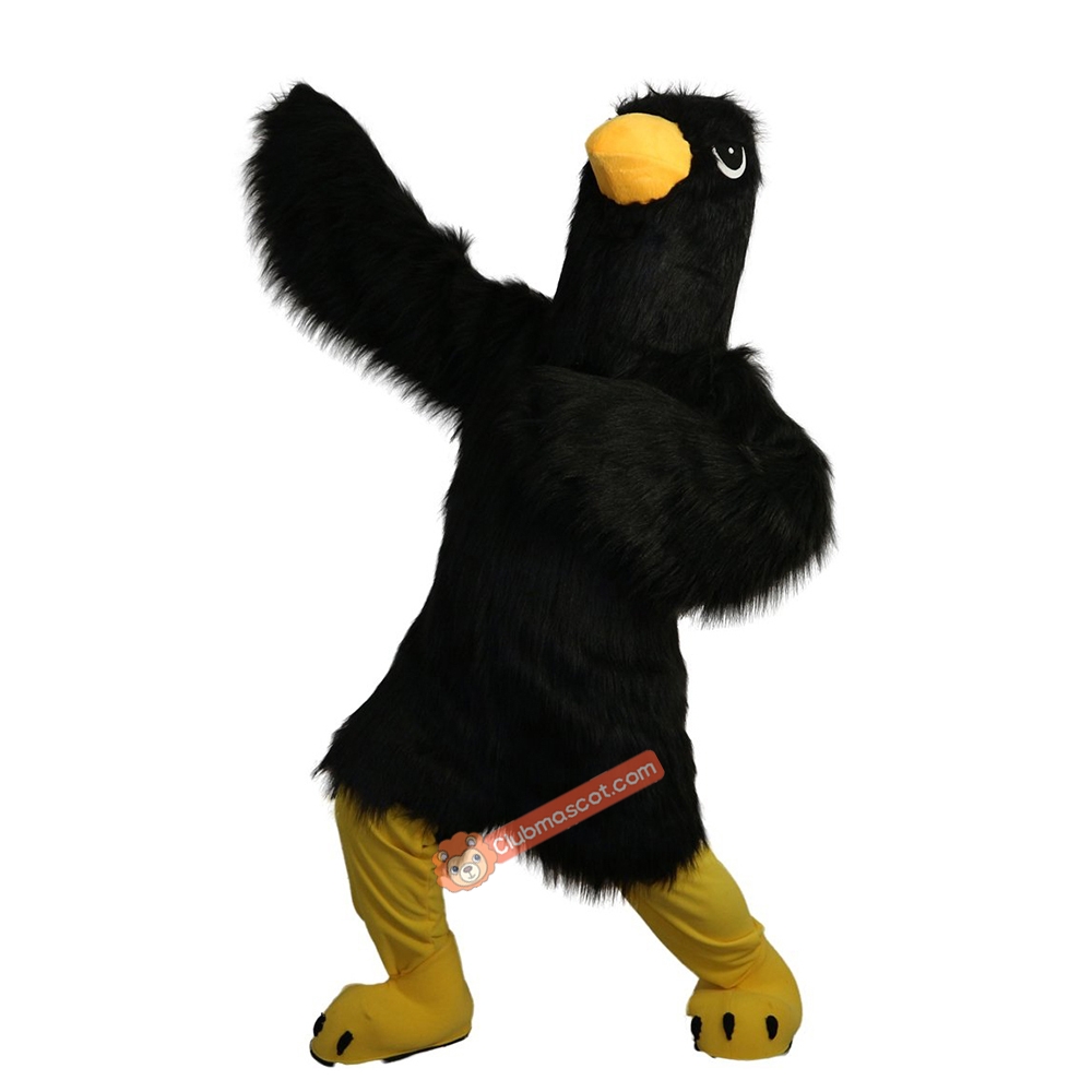 Black Eagle Cartoon Mascot Costume, Black Eagle Cartoon Costume