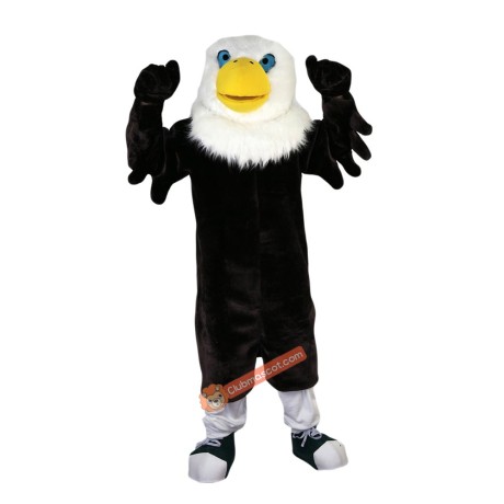 Black Eagle White Head Cartoon Mascot Costume, Black Eagle White Head Cartoon Costume