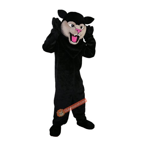 Black Felis Silvestris Cat Cartoon Mascot Costume, Black Felis Silvestris Cat Cartoon Costume