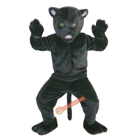 Black Leopard Panther Cartoon Mascot Costume, Black Leopard Panther Cartoon Costume