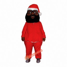 Black Santa Mascot Costume, Black Santa Costume