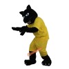 Black Sport Leopard Panther Cartoon Mascot Costume, Black Sport Leopard Panther Cartoon Costume