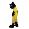 Black Sport Leopard Panther Cartoon Mascot Costume, Black Sport Leopard Panther Cartoon Costume