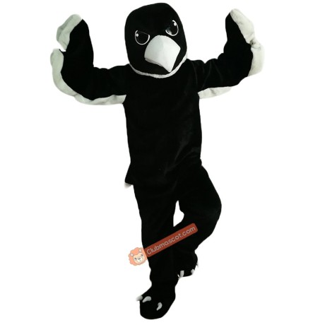 Black White Eagle Cartoon Mascot Costume, Black White Eagle Cartoon Costume