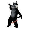 Black Wolf Cartoon Animal Mascot Costume, Black Wolf Cartoon Animal Costume