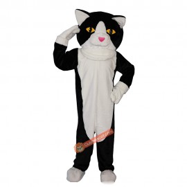 Black and White Cat Cartoon Mascot Costume, Black and White Cat Cartoon Costume