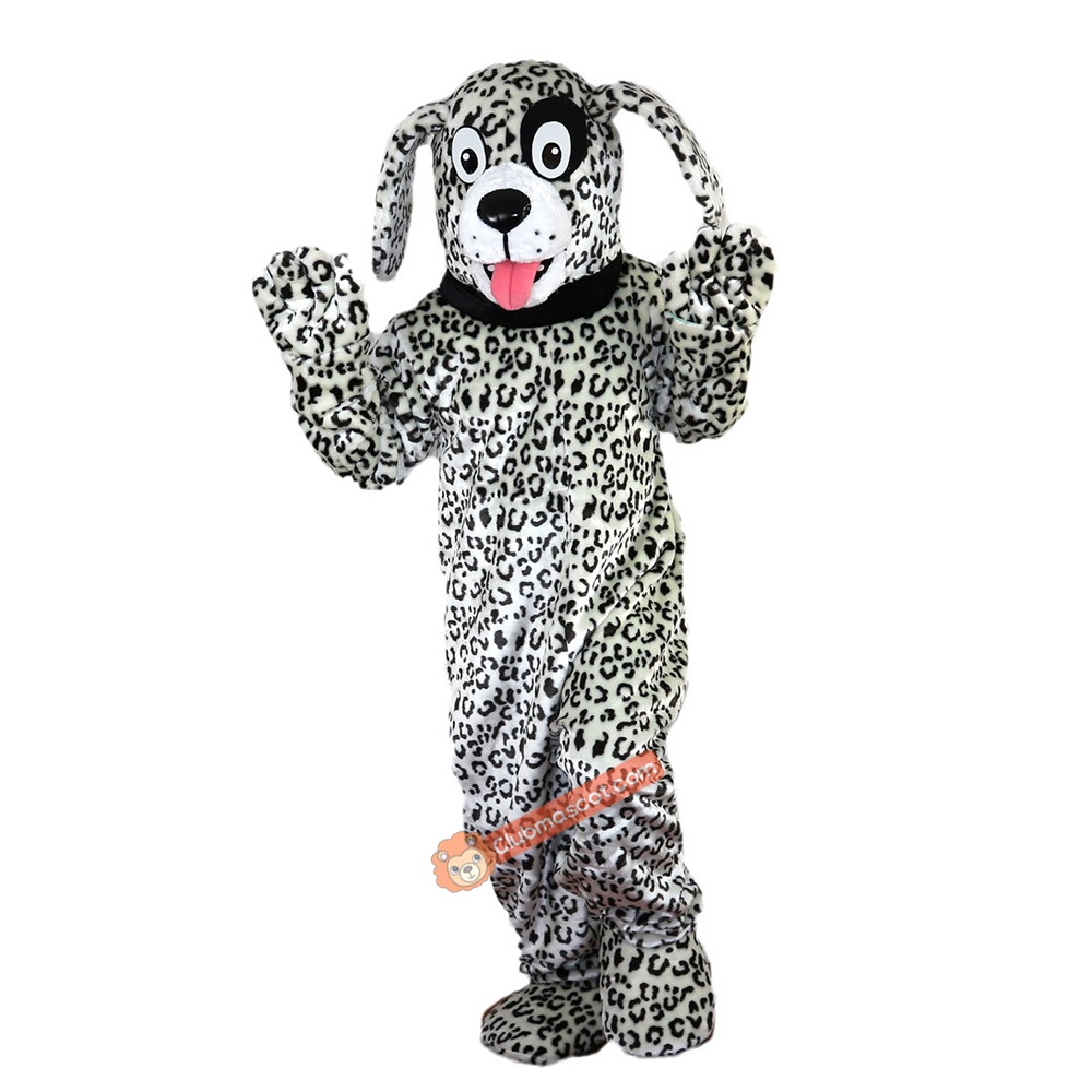 Black and White Dalmatian Dog Cartoon Mascot Costume, Black and White Dalmatian Dog Cartoon Costume