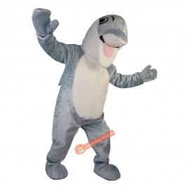 Blue Dolphin Cartoon Mascot Costume, Blue Dolphin Cartoon Costume