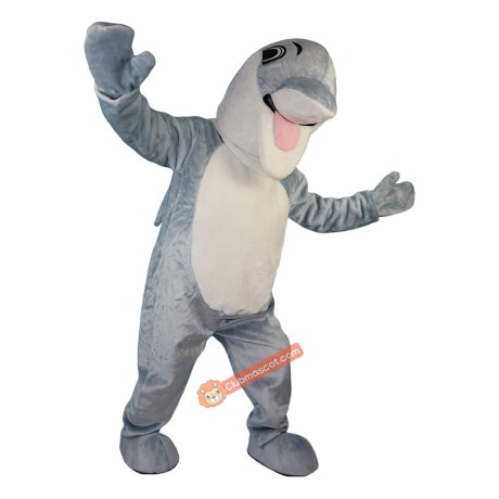 Blue Dolphin Cartoon Mascot Costume, Blue Dolphin Cartoon Costume