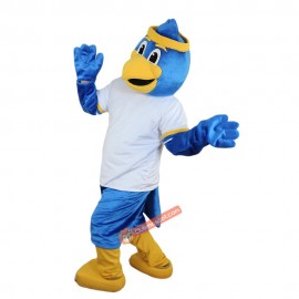 Blue Eagle Bird Cartoon Mascot Costume, Blue Eagle Bird Cartoon Costume