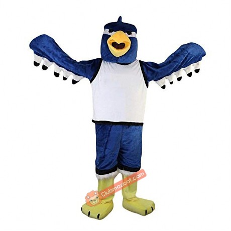 Blue Eagle Cartoon Mascot Costume, Blue Eagle Cartoon Costume