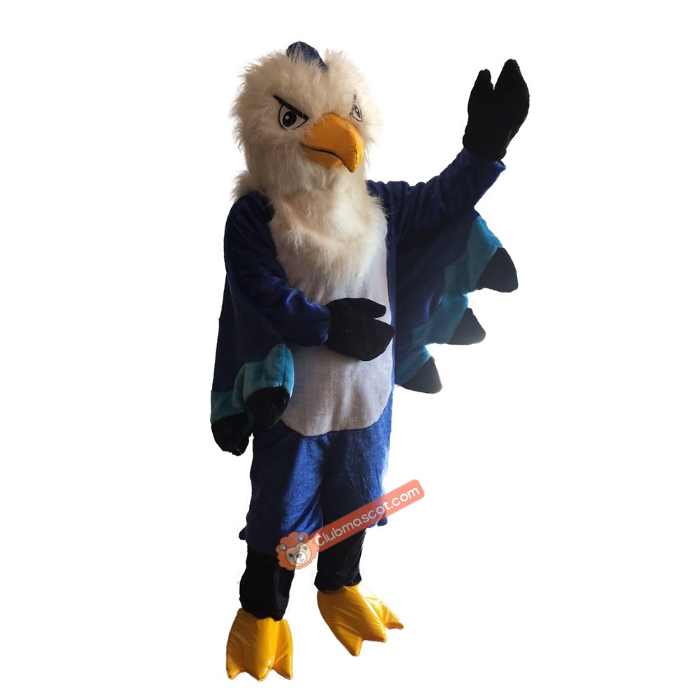 Blue Eagle Cartoon Mascot Costume, Blue Eagle Cartoon Costume