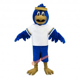 Blue Friendly Falcon Mascot Costume, Blue Friendly Falcon Costume