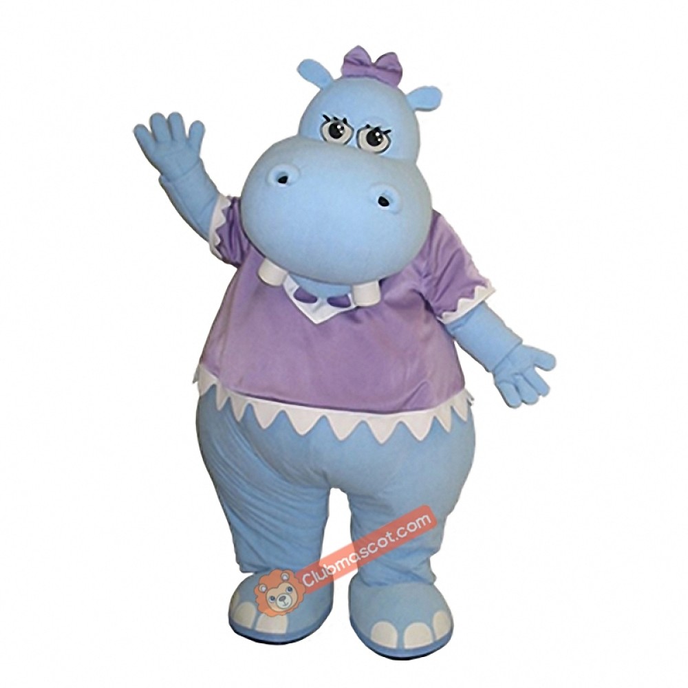 Blue Hippo Mascot Costume, Blue Hippo Costume