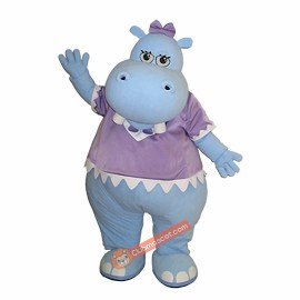 Blue Hippo Mascot Costume, Blue Hippo Costume