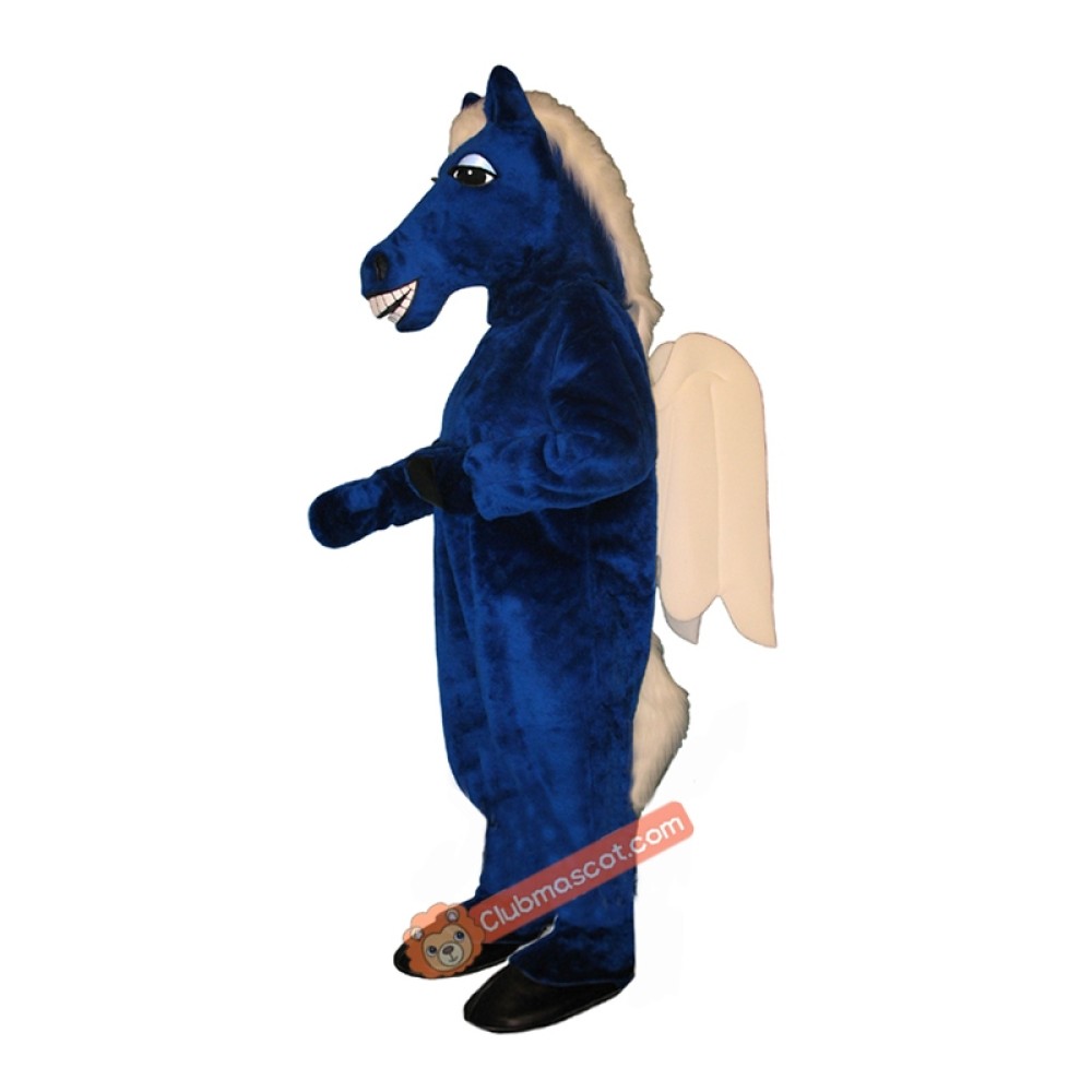 Blue Pegasus Mascot Costume, Blue Pegasus Costume