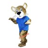 Blue Vest Wild Cat Cartoon Mascot Costume, Blue Vest Wild Cat Cartoon Costume