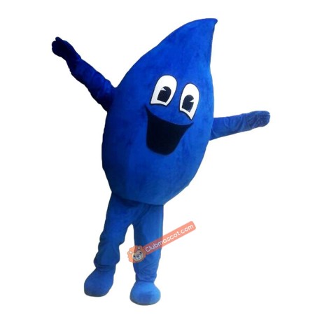 Blue Water Droplets Cartoon Mascot Costume, Blue Water Droplets Cartoon Costume