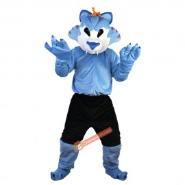 Blue Wolf Cartoon Mascot Costume, Blue Wolf Cartoon Costume