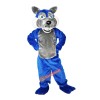 Blue Wolf Wolfish Cartoon Mascot Costume, Blue Wolf Wolfish Cartoon Costume