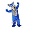 Blue Wolf Wolfish Cartoon Mascot Costume, Blue Wolf Wolfish Cartoon Costume