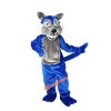 Blue Wolf Wolfish Cartoon Mascot Costume, Blue Wolf Wolfish Cartoon Costume