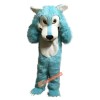 Blue big mouth Wolf Mascot Costume, Blue big mouth Wolf Costume