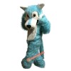 Blue big mouth Wolf Mascot Costume, Blue big mouth Wolf Costume