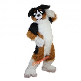 Brown Dog Husky Cartoon Mascot Costume, Brown Dog Husky Cartoon Costume