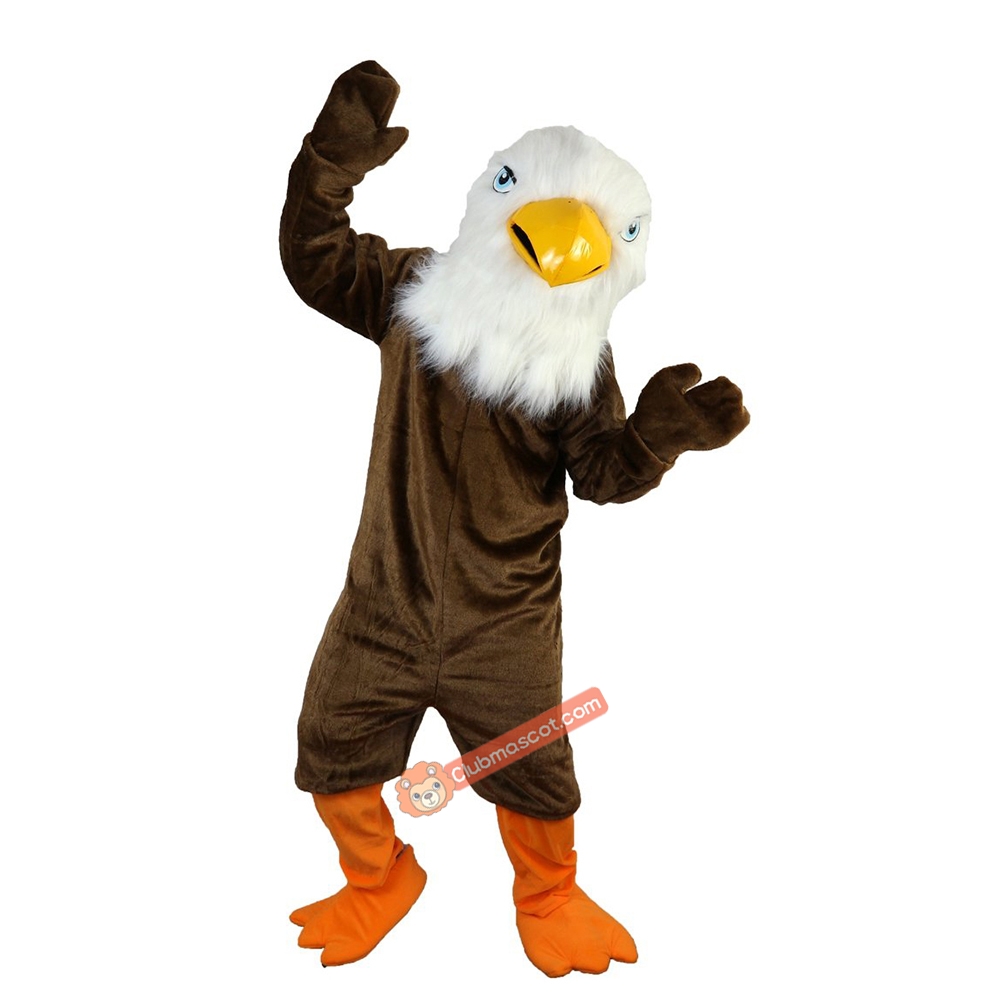 Brown Eagle Bird Cartoon Mascot Costume, Brown Eagle Bird Cartoon Costume