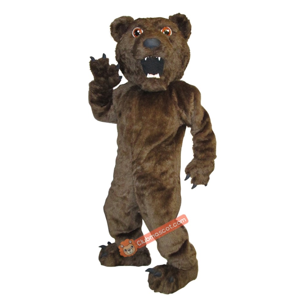 Brown Ferocious Bear Mascot Costume, Brown Ferocious Bear Costume