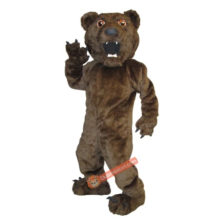 Brown Ferocious Bear Mascot Costume, Brown Ferocious Bear Costume