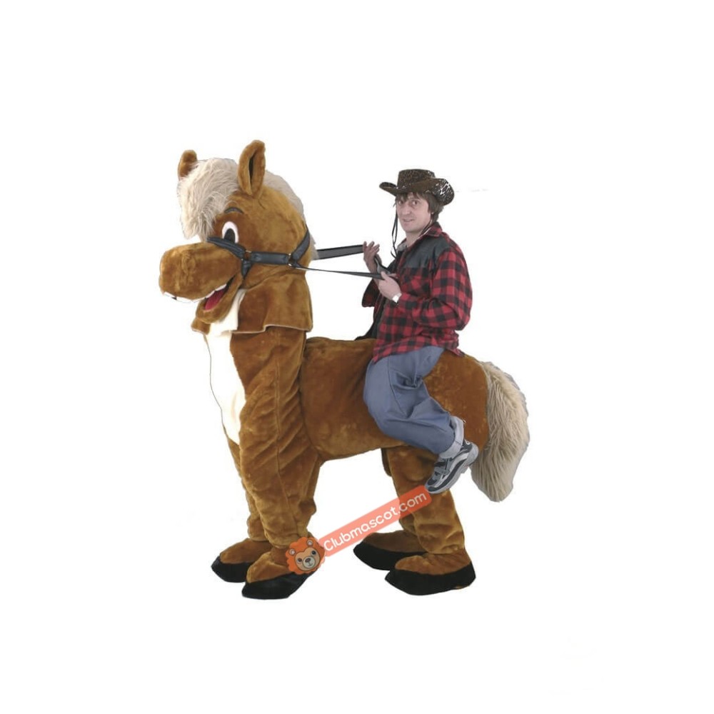 Brown Horseback Mascot Costume, Brown Horseback Costume