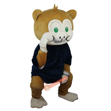 Brown Monkey Cartoon Mascot Costume, Brown Monkey Cartoon Costume