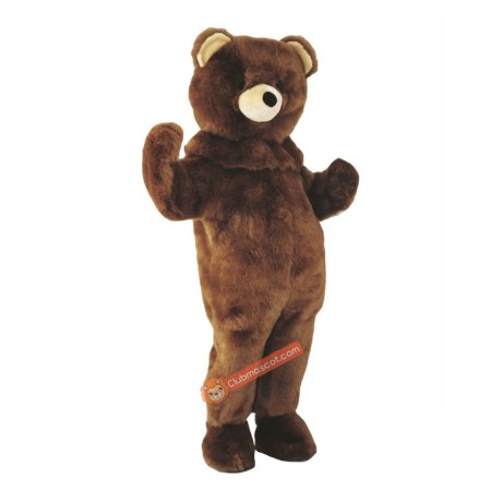 Brown Power Bear Mascot Costume, Brown Power Bear Costume