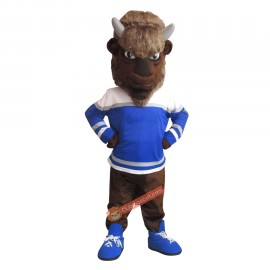 Brown Ready Bison Mascot Costume, Brown Ready Bison Costume