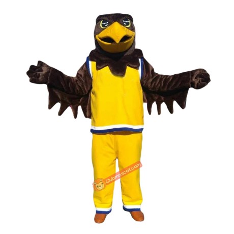 Brown Sport Eagle Cartoon Mascot Costume, Brown Sport Eagle Cartoon Costume