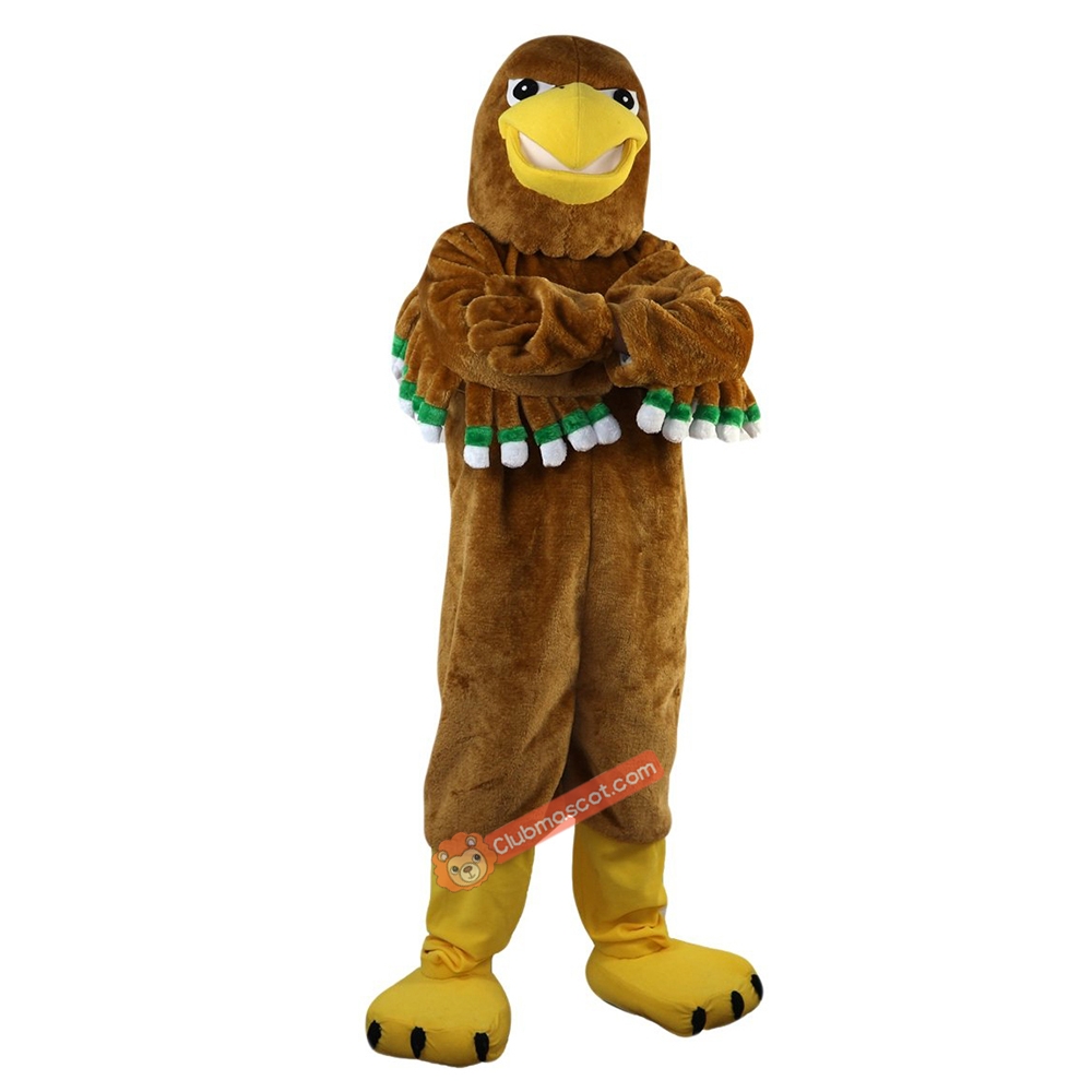 Brown Sports Eagle Cartoon Mascot Costume, Brown Sports Eagle Cartoon Costume