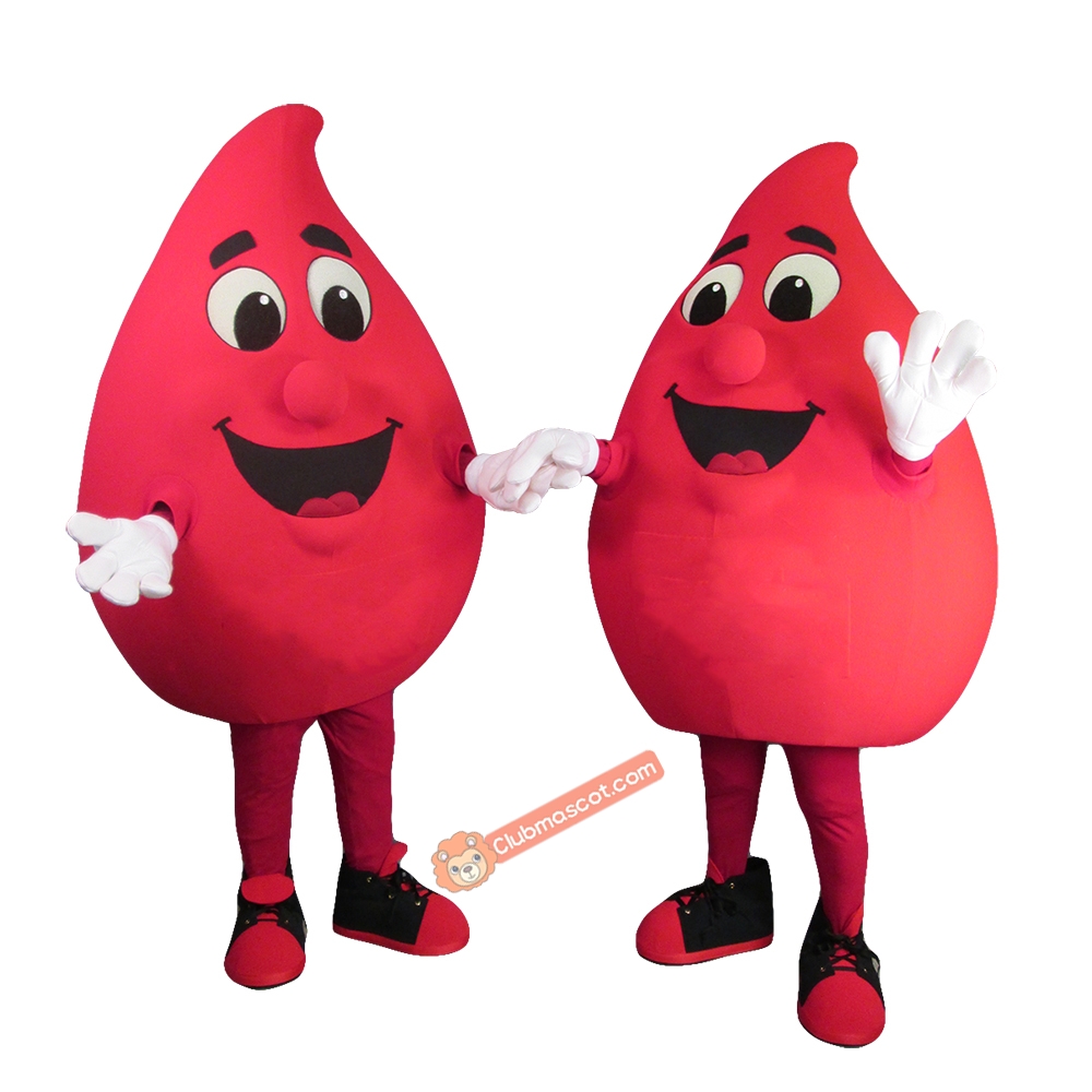 Buddy the Blood Drop Mascot Costume, Buddy the Blood Drop Costume