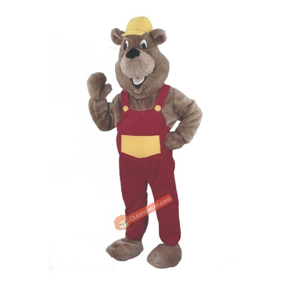 Builder Marmot Mascot Costume, Builder Marmot Costume