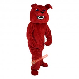 Cartoon Red Bulldog Fierce Vicious Dog Mascot Costume, Cartoon Red Bulldog Fierce Vicious Dog Costume