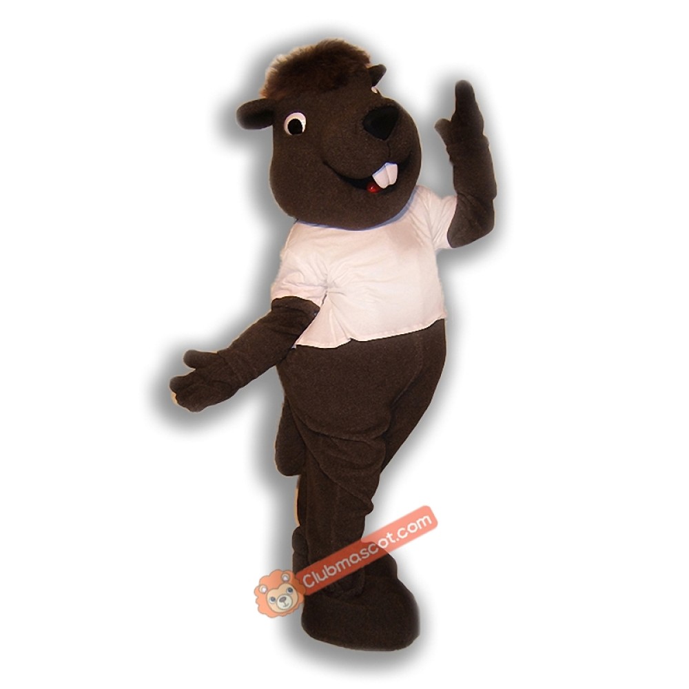 Charming Beaver Mascot Costume, Charming Beaver Costume