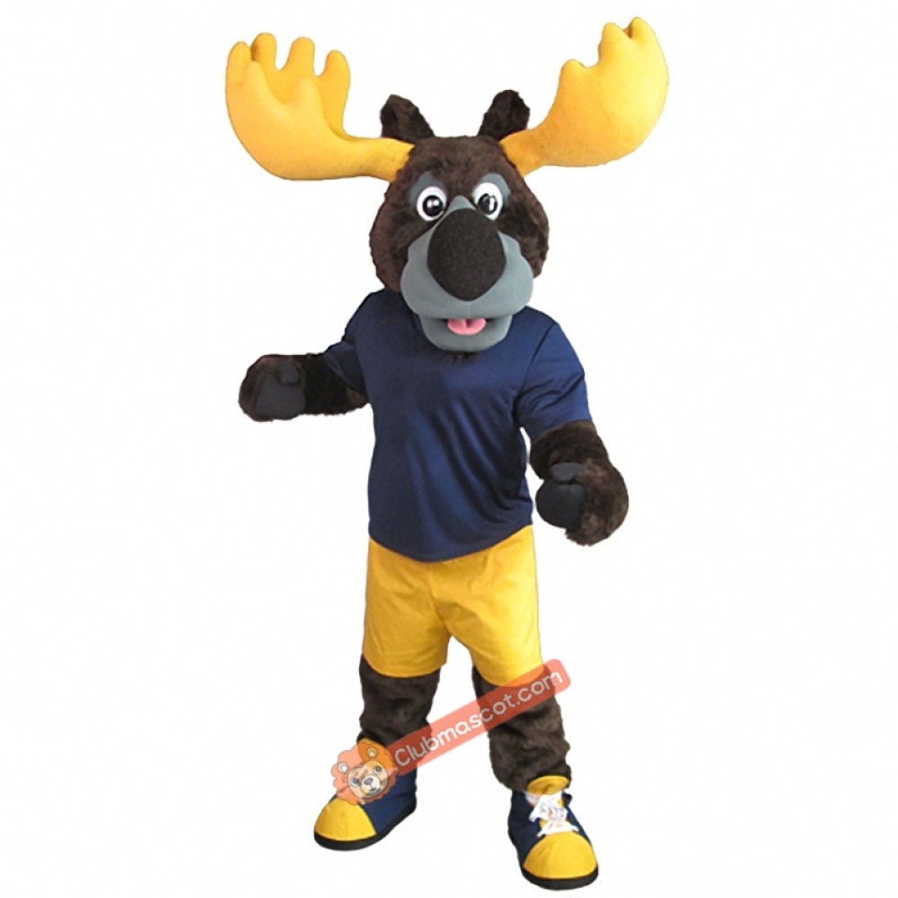 Charming College Moose Mascot Costume, Charming College Moose Costume