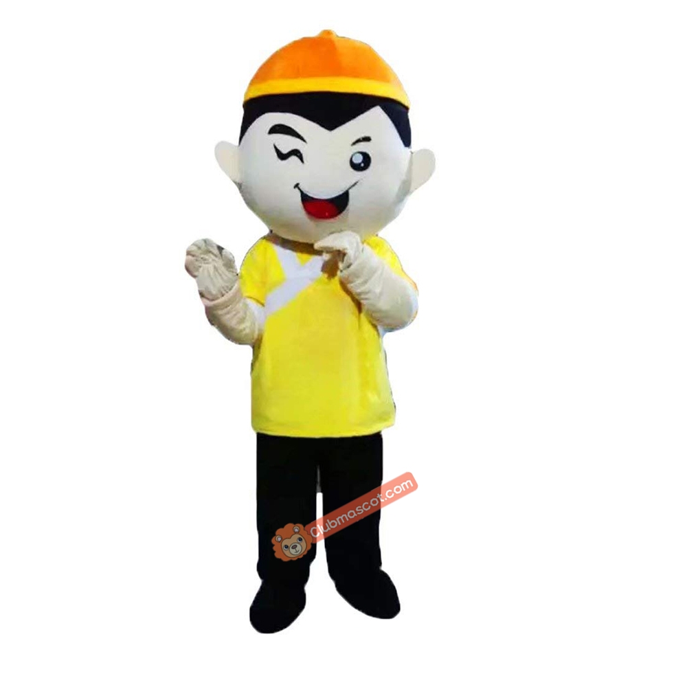 Chinese Boy Cartoon Mascot Costume, Chinese Boy Cartoon Costume