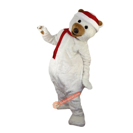 Christmas Polar Bear Mascot Costume, Christmas Polar Bear Costume