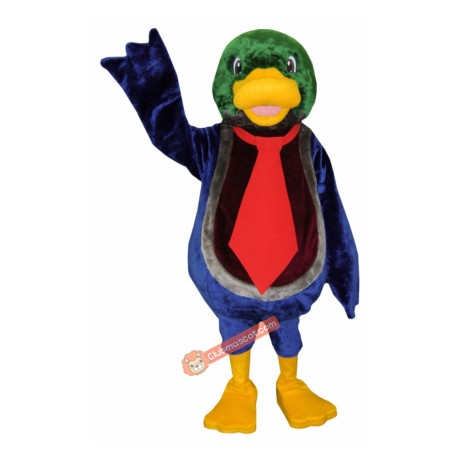 College Handsome Duck Mascot Costume, College Handsome Duck Costume